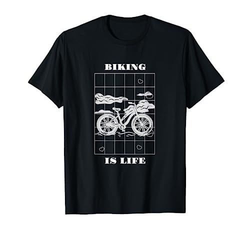 Biking Is Life Retro Bicycle Lover Designs Presente Camiseta