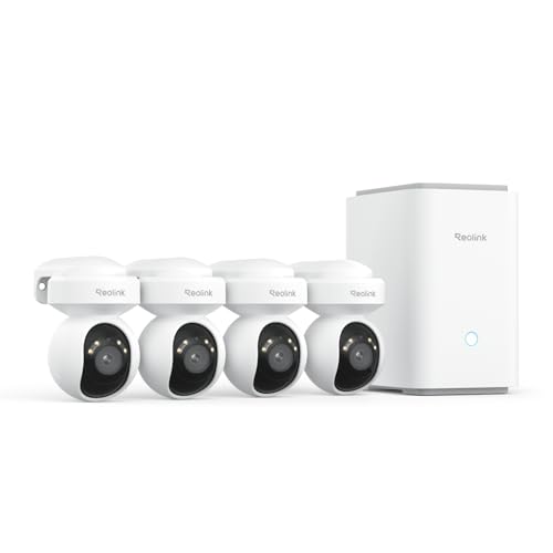 Home Hub Pro with 4x E1 Outdoor Pro Bundle, 4K Wi-Fi 6 All-in-One Security System with 2TB HDD, Max. 16TB Local Storage, PT Auto Tracking, 360° Coverage, Smart Detection, Anti-Theft Encrypti