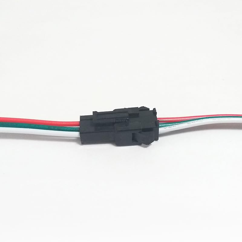 Wiring Connecting Terminals - 60 Pairs 3pin JST SM Connector Male 50cm & Female 50cm Wire 3 Way Cable for WS2812B WS2811 WS2812 SK6812 LED Strip Light