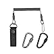 Lyivisk Taktisches Lanyard Spiralkabel Elastisches Sicherungsseil 100 cm Ausziehbar mit 2 Karabiner Paracord Schlüsselanhänger für Taschenlampe Schlüssel Angeln Camping Outdoor (Schwarz)