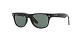 Ray-Ban Junior Kids' RJ9052S New Wayfarer Square Sunglasses, Black/Green, 44 mm