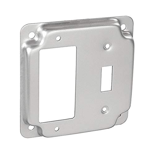 4 Inch Finished Square Cover, Raised 1/2 Inch - Toggle & Decora/GFCI Receptacle