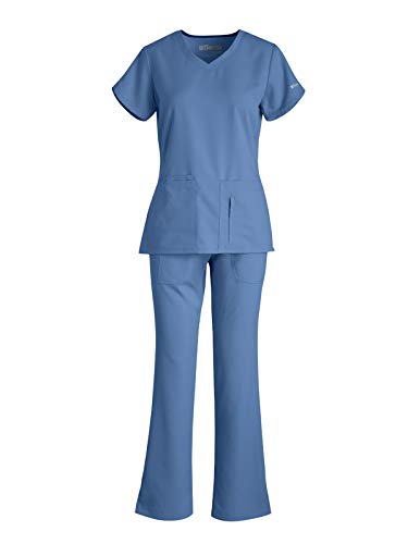 Grey's Anatomy 41423-4275 Women's Active Top - Drawstring Pant Medical Scrub Set Ciel Blue M-M