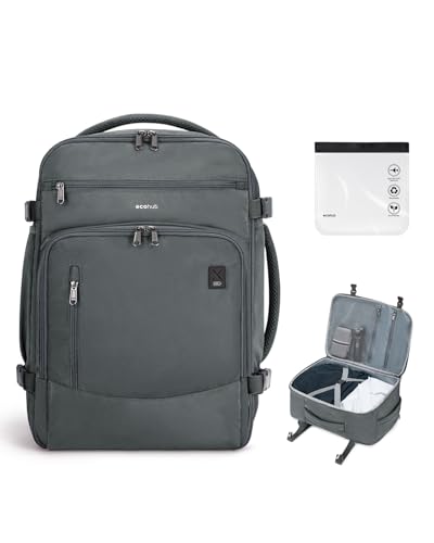 Image of ECOHUB Travel Backpack Airline Approved Under Seat Personal Item Bag | Carry on Backpack Water Resistant Fit 15.6 inch Laptop AirTag Pocket, Lightweight Casual Daypack for Women Men with USB Port