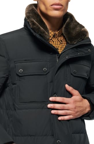 Andrew Marc Men's Short Water Resistant Godwin Down Jacket Rib Knit at Storm Cuffs4