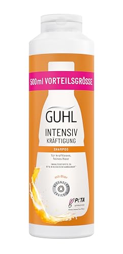 Guhl Intensiv Kräftigung Shampoo - Inhalt: 500 ml - Vorteilsgröße - Mit stärkendem Bier - Sichtbar volleres, griffigeres Haar
