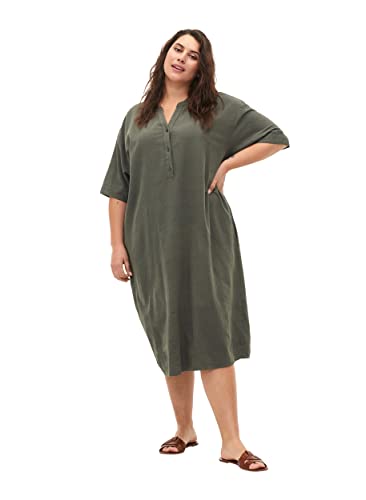 Zizzi Flash by Damen Große Größen Kleid Baumwolle Kurze Ärmel Gr 58-60...
