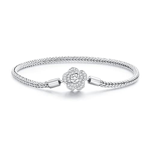 Bracelet en argent sterling résistant avec fermoir sécurisé contre les pertes