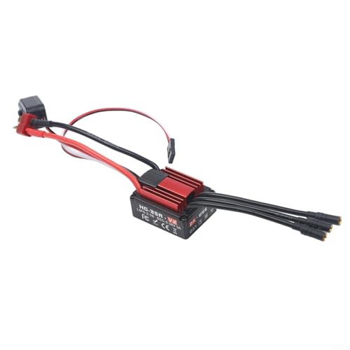 Brushless ESC HG35A 35A with Built-in Switch Mode BEC 5.38V 3A Output Compatible with Most Servos for 1:18 RC Buggies Trucks and Models (C)