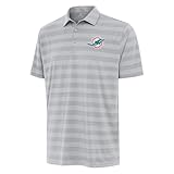 Antigua Men's Gray Miami Dolphins Tunnel Polo