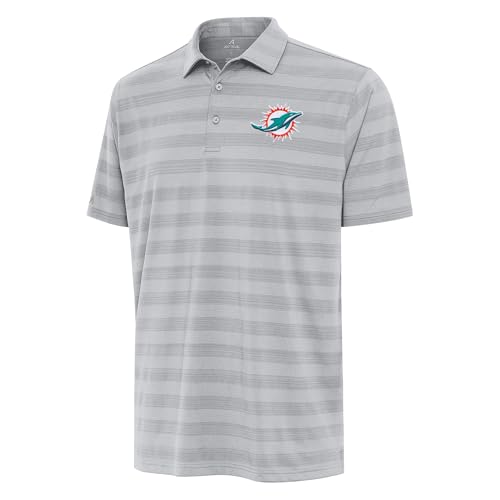 Antigua Men's Gray Miami Dolphins Tunnel Polo
