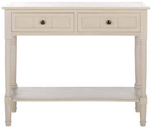 SAFAVIEH Home Collection - Samantha Entryway Console Table, Vintage Grey 2-Drawer Storage Sofa Table (AMH5710A)