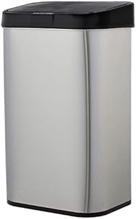 Amazon Basics Stainless Steel 60L Dustbin with Hands-Free Motion Sensor - Rectangular