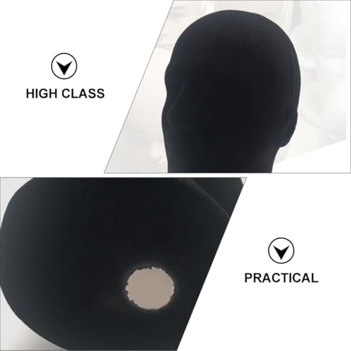 Cabeza masculina negra de estructura simple para exhibir pelucas 3