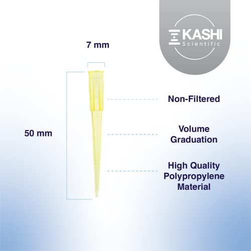 Image of Kashi Scientific 200uL Universal Non-Filter Pipette Tips, Sterile Low Binding Yellow Pipet Tips with Graduation, DNase /RNase Free [200uL, 10,000pcs]