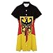 KAOEOSI German Eagle Flag Women's Short Sleeve Collared Shirt Dress Summer Button Down A Line Dresses XS