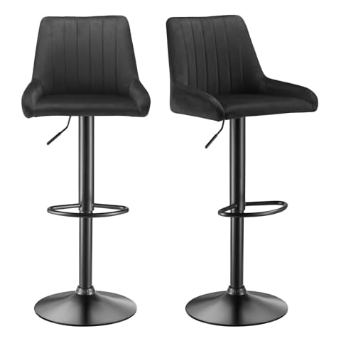 Spinningfield Velvet Black Kitchen Bar Stools Cover