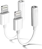 Lightning to 3.5 mm Headphone Jack Adapter for iPhone 14 Pro Max, [Apple MFi Certified] iPhone 3.5mm Headphone Aux Audio Converter Dongle Adapter for iPhone 14 13 12 11 Pro Max XS XR X 8 7, 2 Pack