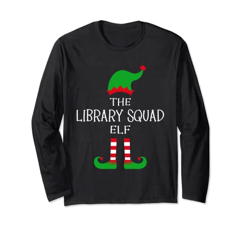 The Library Squad Elf Matching Family Group Funny Christmas Manga Larga