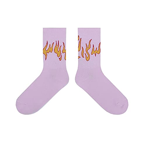 TTD 4 paia di calzini unisex stampati a fiamma