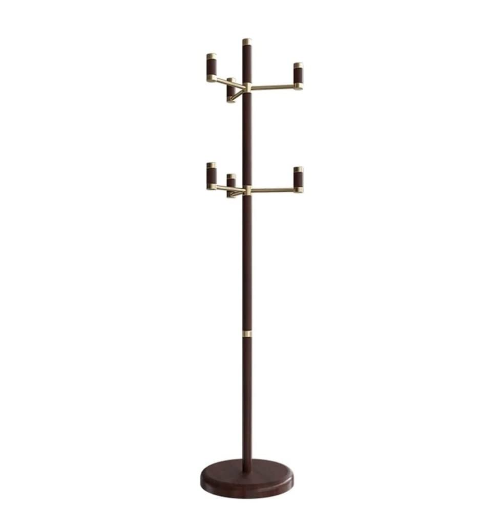 IWENZHKPA Coat Rack Coat Rack Chinese Style Wooden Racks Freestanding Brass Sandalwood For Home And Office Standing Freestanding(Black)