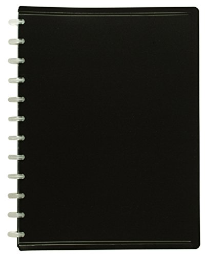 Viquel Reliure Geode Porte documents en plastique Grande capacité 80 Vues - 40 pochettes amovibles en polypropylène Noir