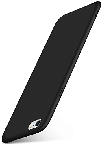 moex für iPhone 6s / iPhone 6 Hülle Ultra Dünn, Schutzhülle mit erhöhtem Kameraschutz, Slim Cover Hardcase Backcover, Dünnste Handyhülle Minimalistisch Alpha Case, Matt Schwarz