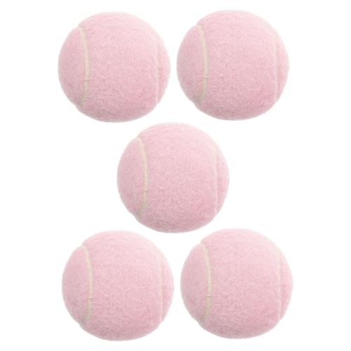 UPKOCH Pink Tennis Balls for Beginners 5 Pack Training Tennis Balls Elastic Starter Playful Boys and Girls-Friendly