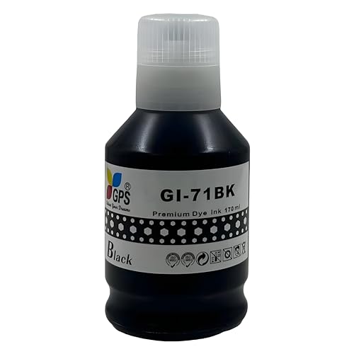 Image of GPS GI 71 Ink Refill for Canon Printers - Compatible with PIXMA G1020, G2020, G2730, G2021, G2060, G3020, G3021, G3060, G4770 Series - Vibrant Colors, 135ml (Black - GI71)