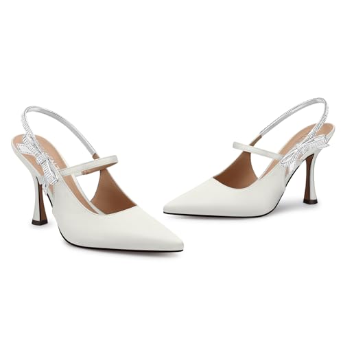 Women Kitten Heel Pumps: 3.8 Inch Rhinestone Bow Bride Wedding High Heels,Ceremony Prom Ankle Strappy Dress Shoes, Sexy Night Party Dance Sparkly Pumps2