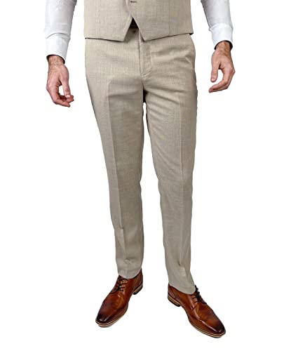 Veste de costume business homme coupe slim gilet pantalon beige chic
