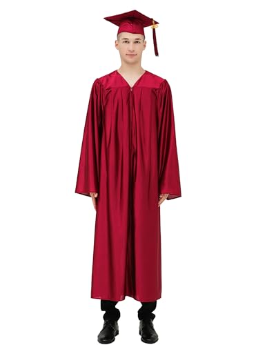 image for GraduationMall Shiny Graduation Cap and Gown with 2026 Tassel for High