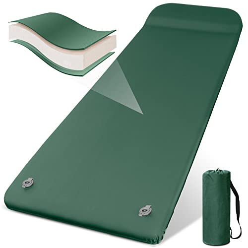 Elecinnov Self Inflating Sleeping Pad For Camping-Ultrathick Memory Foam Sleeping Mat,Foam Camping Mats With Pillow For Backpacking Traveling, And Hiking, Lightweight Portable，Camping Mattress #TOP3