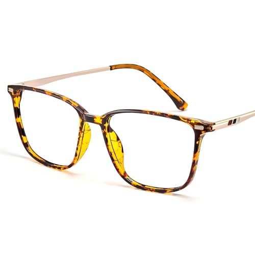 Image of Cyxus Blue Light Blocking Glasses for Men Women, Square TR90 Metal Hybrid Computer Eyewear, Lightweight Anti Eye Strain Glare Filter Glasses for Office, Gaming, Work,Study Turquoise
