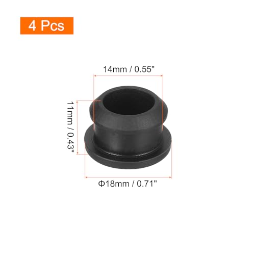 Image of MECCANIXITY Silicone Snap in Locking Hole Plugs,Rubber Panel Seal Cover Flush Type Panel Round for Kitchen Rubber Bulkheads Waterproof Sealing Plugs 14mm /0.55 Inch Diameter Black,Pack of 4