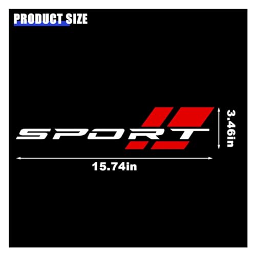 Image of 2PCS Car Sport Letter Logo Vinyl Decal, Exterior Accessories Fit for All Cars Side (White&Red)