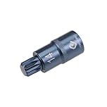 TOP-VIGOR Triple Square Spline Bit Socket, 1/2" Drive x M14 (14mm) CR-V Key Socket, Premium S2 Steel Bits, Bit with 2" Length for Car, Trucks Repair(for Hand Use Only)