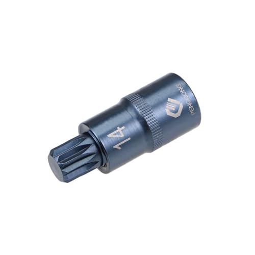 Image of TOP-VIGOR Triple Square Spline Bit Socket, 1/2" Drive x M14 (14mm) CR-V Key Socket, Premium S2 Steel Bits, Bit with 2" Length for Car, Trucks Repair(for Hand Use Only)