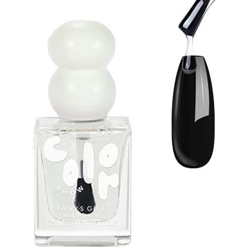 Clear Nail Polish - Clear Nail Varnish - 2-in-1 Top Coat & Base Coat - Quick Dry & Long Lasting Nails Protection - Use with Multiple Coloured Glossy Finish & Long Lasting Water Based Nail Coat