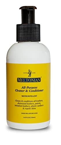 Meltonian | All Purpose Cleaner & Conditioner | Use on Leather Shoes, Boots, Handbags, Purses, Furniture and Car Interiors | Water Repellent | Made in Germany | 1 Bottle | 5 Oz