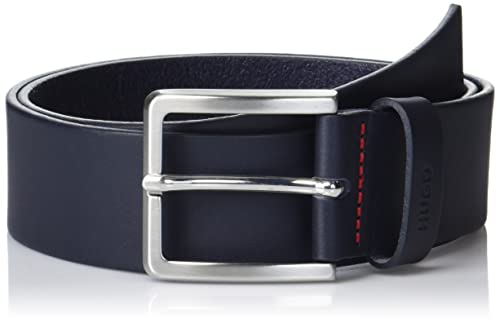 HUGO Men's Think Buckle Smooth Leather Belt, Peacock, 30