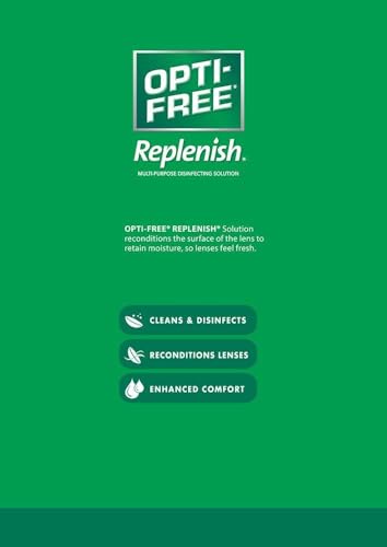 Opti-Free Replenish Multi-Purpose Disinfecting Solution with Lens Case, Twin Pack, 10-Fluid Ounces Each - 2 Count (Pack of 1)