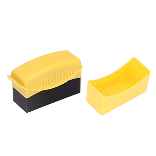 Respicefinem Tire Contour Dressing Applicator Pad Strong Impact Resistance for Car Wheel Polishing PP Sponge Brush (Yellow)