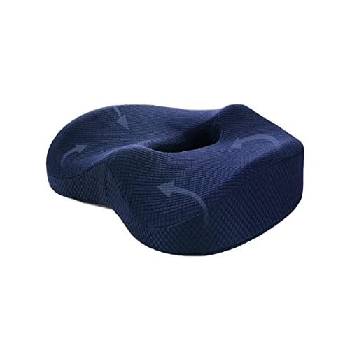 XUBX Cojin Coxis de Espuma Memoria Portátil, 100% de Espuma de Memoria con Base Antideslizante, Hernias, Cojines para espalderas y sillas, Alivia la Fatiga y el Dolor por Office,por Office, Coche