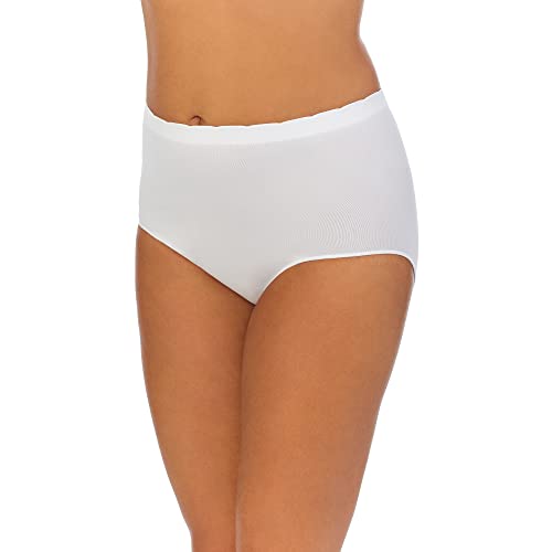 Company Ellen Tracy Women's Underwear Ultra Soft Scalloped Edge Seamless Full Brief Panties 3-Pack Multipack3