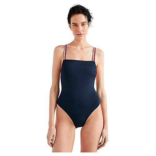 Tommy Hilfiger Damen Badeanzug Sport, Blau (Desert Sky), L