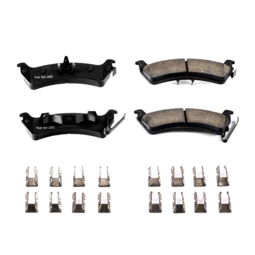 Image of PowerStop Rear Brake Pads for Jeep Grand Cherokee 1994-98 - Z17 Ceramic Brake Pads with Installation Hardware, 17-666