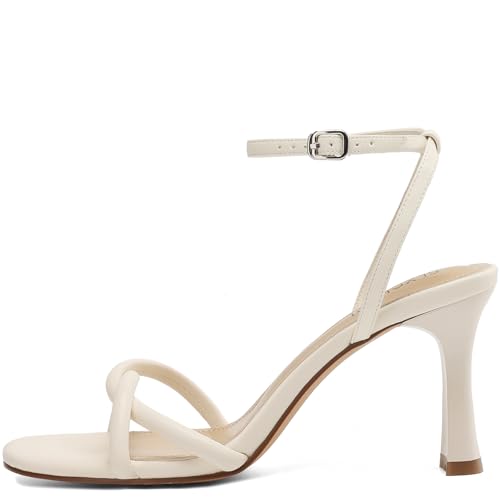 Image of Womens Kitten Heels, Round Open Toe Strappy Heeled Sandals, Ankle Strap Dress Shoes for Party, Wedding, Low Heel 2.5 inch