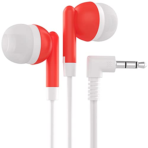 red bulk earbuds with 3.5 mm plug 400 pack