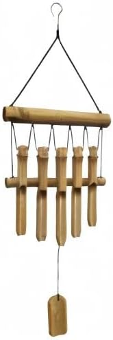 Miniatura 8 de Campanillas de viento pequeñas y simples de bambú para exteriores, 5 tubos de una fila, regalos para mamáabuelamujeres, decoración de jardín de
